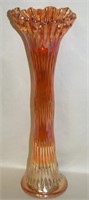 Vtg Fenton Rustic Marigold Carnival Glass Vase