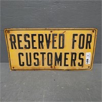 Metal Reserved for Customers Sign