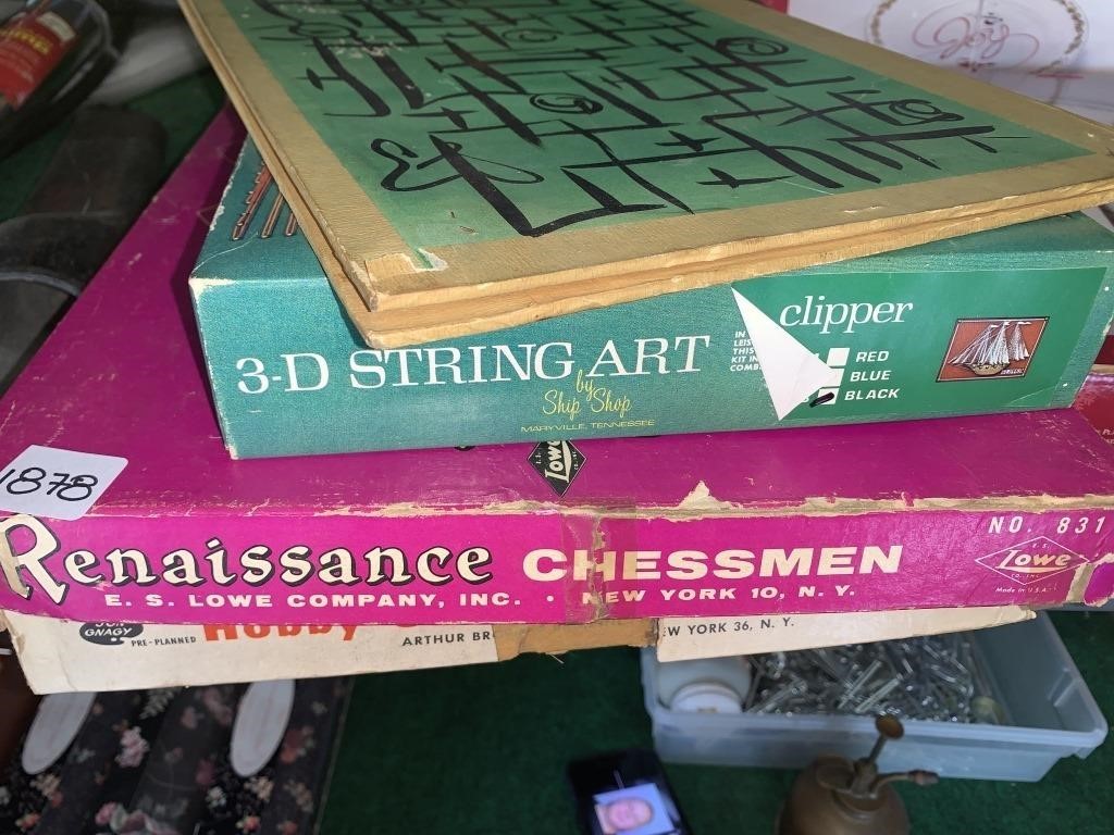 3 D STRING ART CLIPPER, RENAISSANCE CHESSMEN,