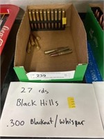 27 Rounds Black Hills 300 Blackout/Whisper Ammo