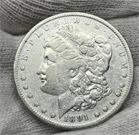 1891-S Morgan Silver Dollar VF