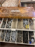 Tackle box full of nuts bolts and machine screws
