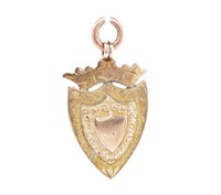 Edwardian 9ct rose gold fob medal