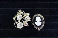 Lot of 2 Ladie's Pins Brooches