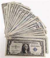 (25) Circulated 1935 $1.00 Silver Certificates