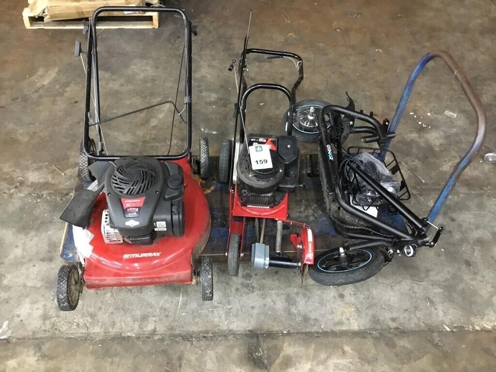 Gas Lawn Mower, Gas Edger, Electric Scooter