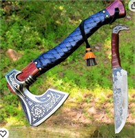 Viking Axe with Gift Viking Knife Sheath |