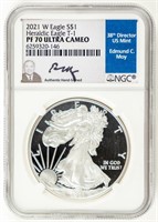 Coin 2021-W Silver Eagle T1 NGC PF70UC