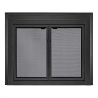 (CX) UniFlame UFPDL1307BLK Glass Fireplace Doors