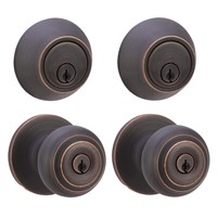 Amazon Basics Exterior Knob With Lock and