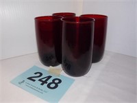 Ruby Red juice glasses (4)