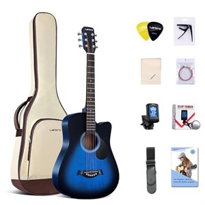 Lankro 38 Inch Guitar Blue Acoustic Guitar