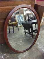 Mahogany Framed Beveled Mirror