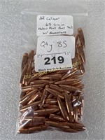 Bullets, 22 Cal. HP BT Cannelure, 68 Gr., Qty: 85