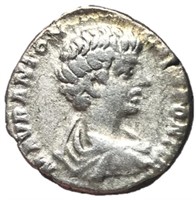 Caracalla as Caesar 196-198 AD Silver Denarius