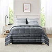 King  Mainstays Grey Ombre Reversible 7-Piece Bed