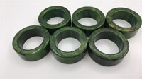 6 Bakelite Green Napkin Rings