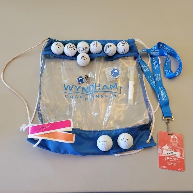 Wyndham Championship Volunteer Bag w/ Signed Golf
