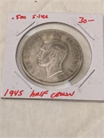 1945 GB Half Crown Silver