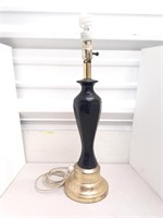 Table lamp black gold bottom works no shade