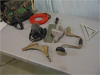 Palm sander, fish tape, pipe bender head and more