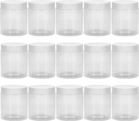 8oz - 30 Pack Round Plastic Jars with Screw White