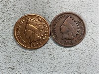 Two 1893 Indian head cents