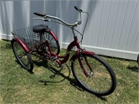 Schwinn Meridian 3-Wheeled Bicycle burgundy