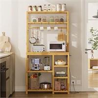 Bakers Rack With Power Outlets, 8-tier Microwave