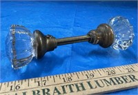 Antique Crystal Glass Door Knob Set With Spindle