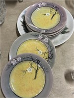 7 oriental hand painted plates