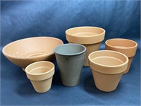 Six Terracotta Plant Pots