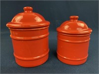 (2) Home Ceramic Canisters Stoneware with Lid