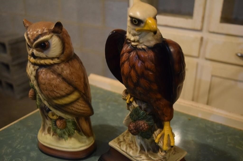 Owl & Eagle Statues