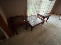 Glass Top Coffee Table and Side Tables