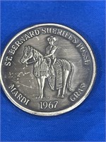 1967 St. Bernards sheriffs Post Mardi Gras coin