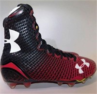 124 UNDER ARMOUR RED/BLACK CLEATS - MEN'S SIZE 9