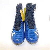 130 UNDER ARMOUR BLUE/BLACK CLEATS - MEN'S SIZE 9