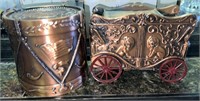 (2) Early Americana Coin Banks, Drum & Circus Wgn