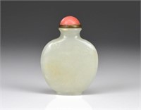 CHINESE CARVED JADE SNUFF BOTTLE