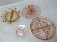 Old Pink Depression Glass Lot