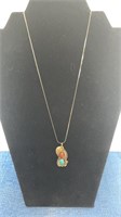 Vintage coral & turquoise necklace - 10 inches