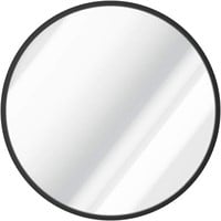 Black Round Mirror 30 Inch with Bk Metal Frame