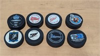 8 Various Hockey Pucks NHL +
