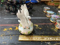 ceramic swan music box