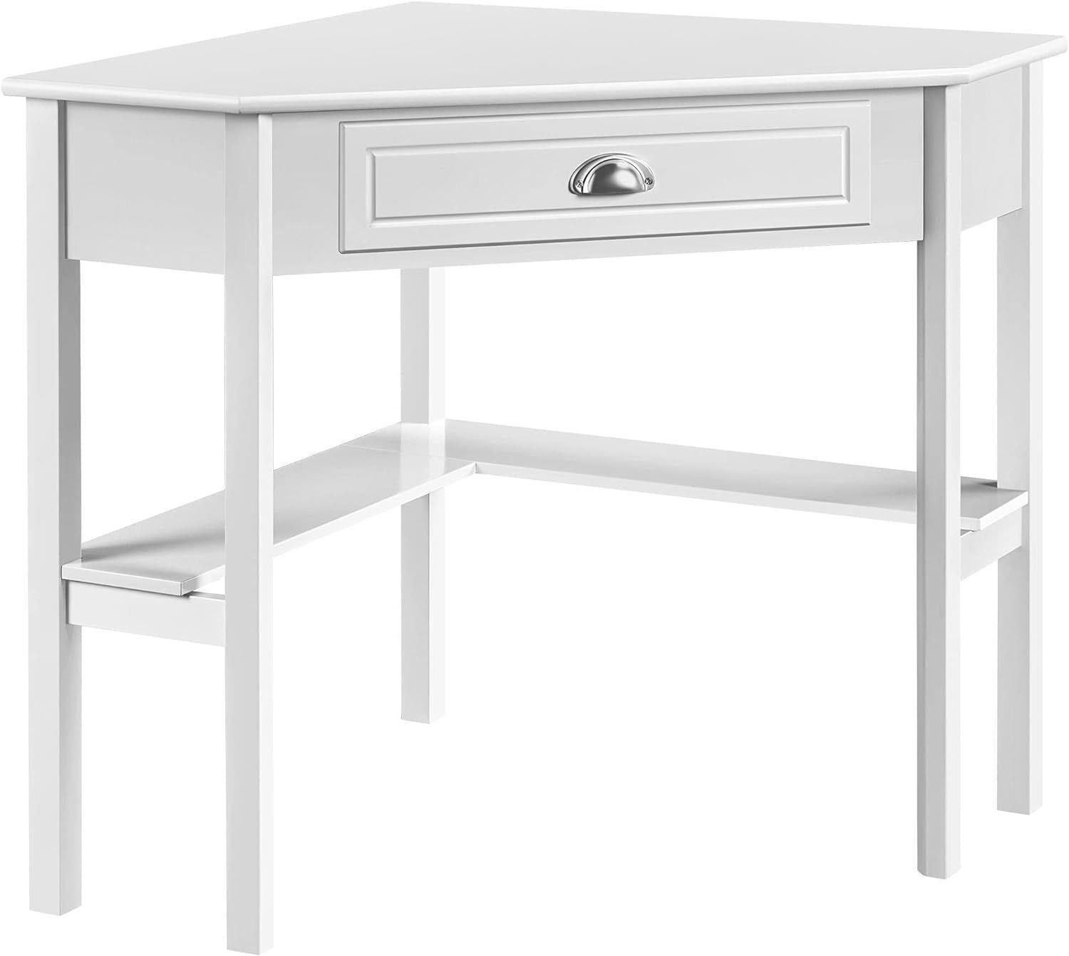 *L-Shaped Computer Desk Corner Table wL Drawer Wh