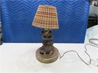 18" vintage RACCOON ceramic Table Lamp