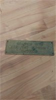 Vintage brass sign  9x3in