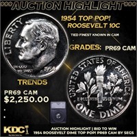 Proof ***Auction Highlight*** 1954 Roosevelt Dime