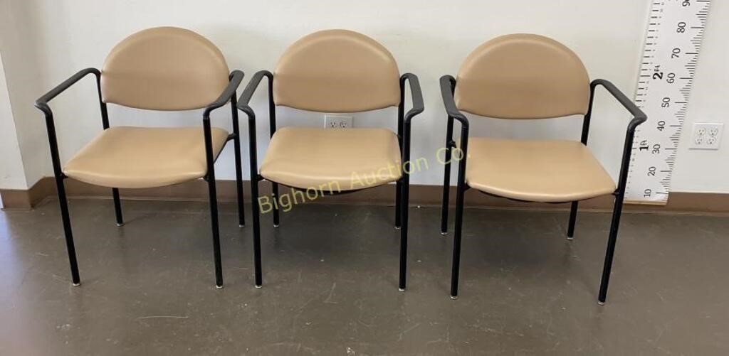 Stacking Arm Chairs 3pcs Lot